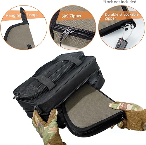 Miniatura 2 de VIGEGARI Estuche suave para pistolas, funda para pistola individual para pistolas, bolsa de pistola con cremallera bloqueable, bolsa de transporte