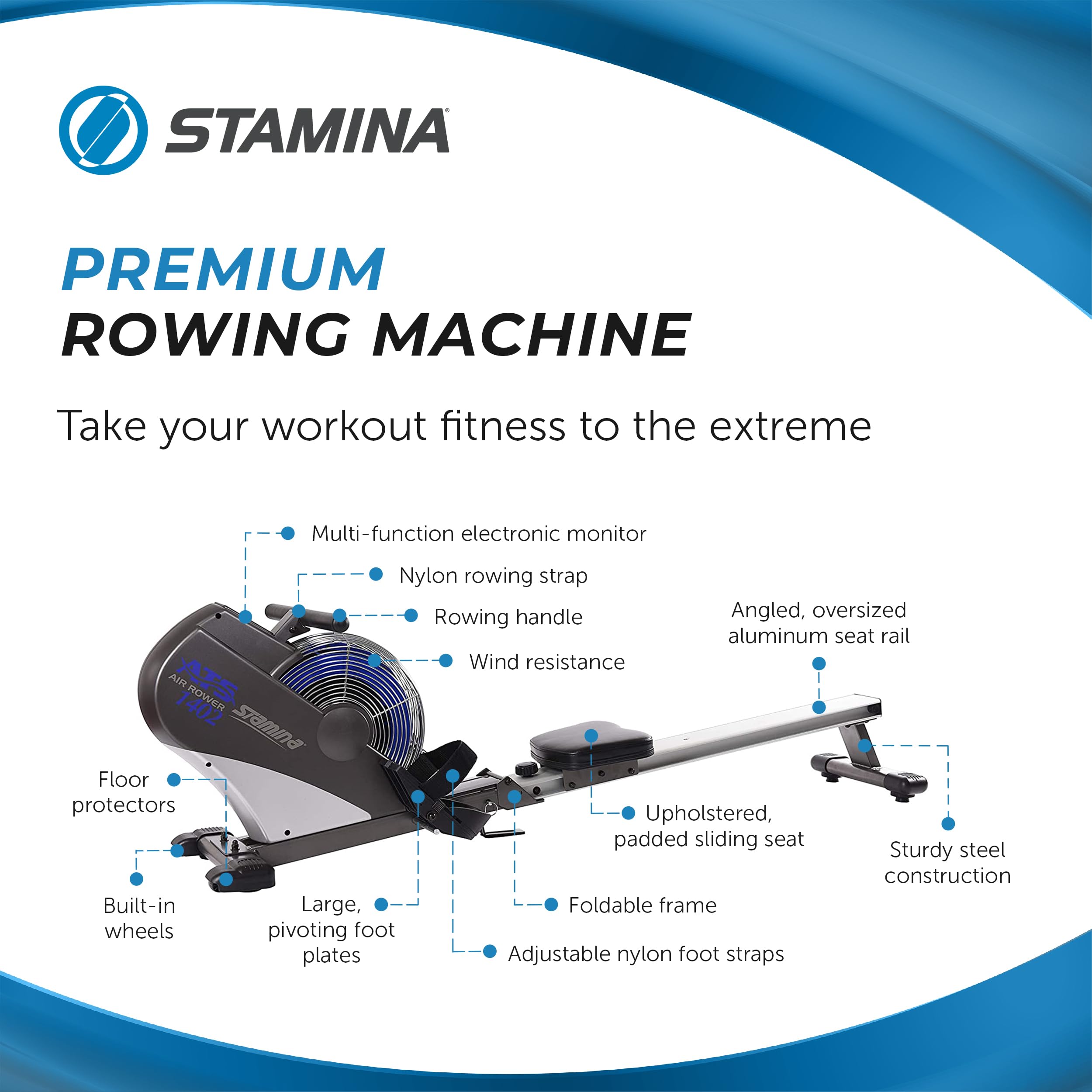 Stamina ATS Air Rower 1402 Features Diagram