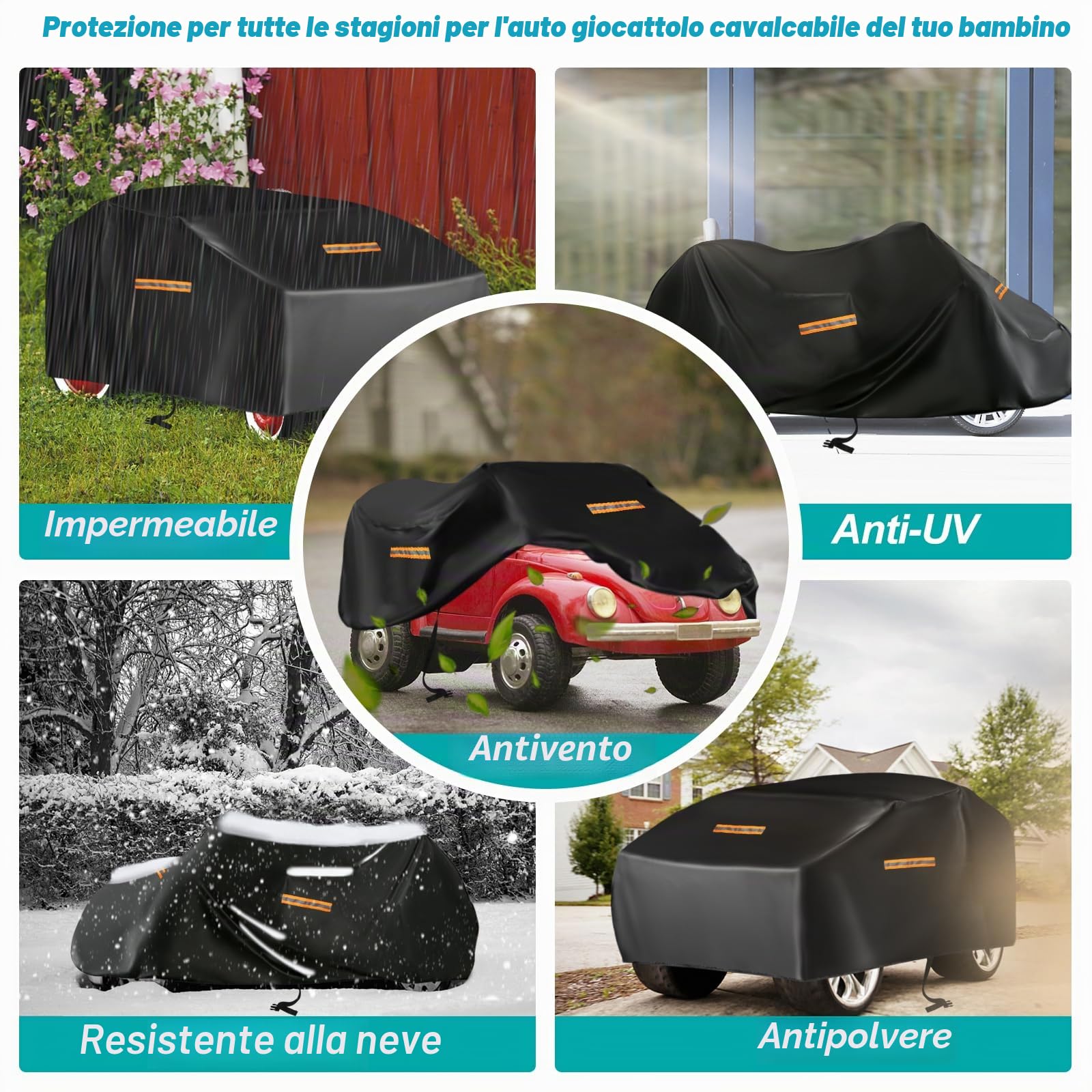 Copertura per Auto per Bambini, Grande Copertura per Camion Giocattolo per Bambini Impermeabile, Copertura Universale 420D per Esterni per Power Wheels Jeep e Veicoli Elettrici per Bambini, Protezione