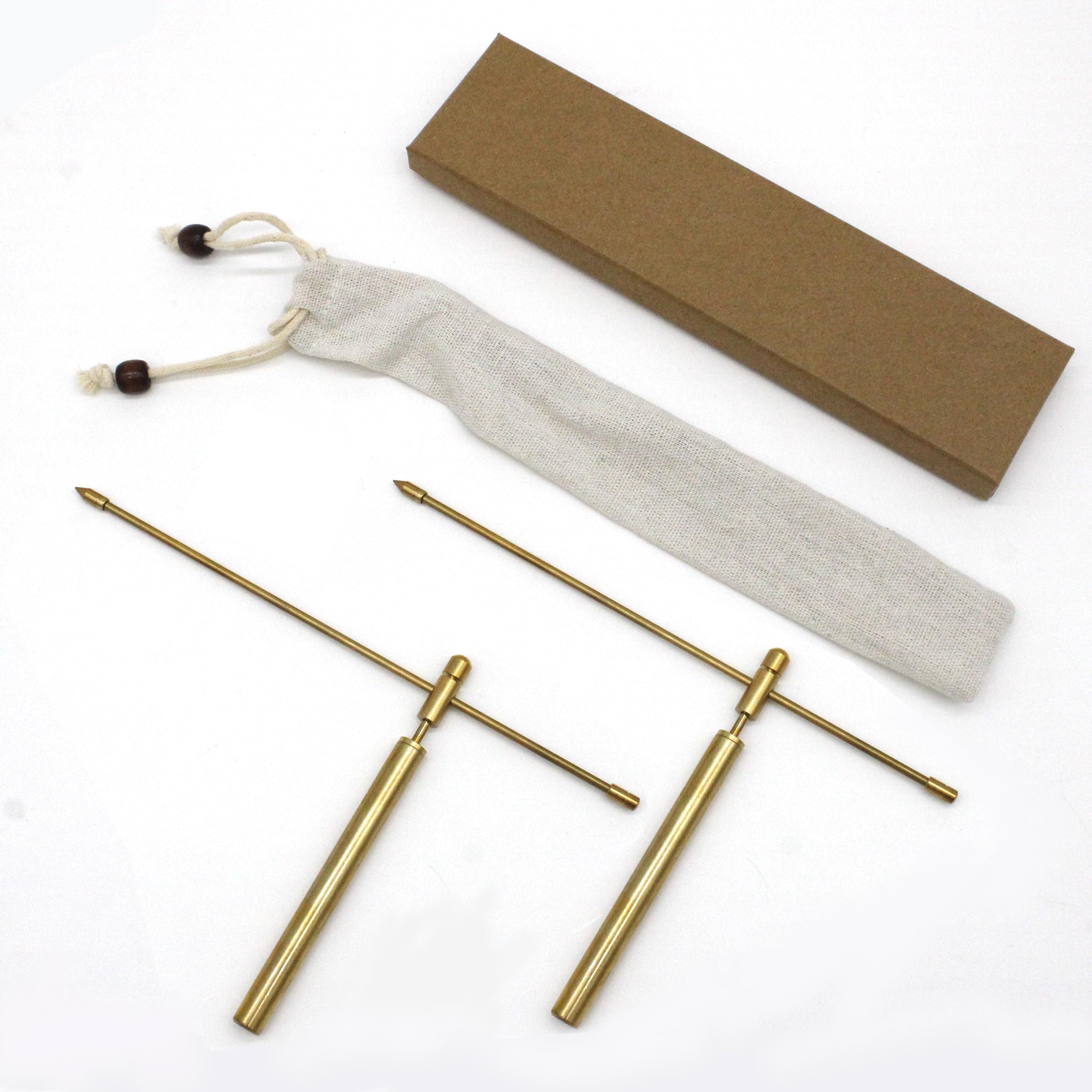 Sonjade Dowsing Rods Brass Spirit Hunter Brass 2 pcs in Bag, Water Divining, Energy Healing, Paranormal, Gold, Yes No Questions