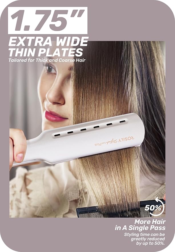 Plancha de Pelo ROSILY con Placas de Titanio 1.75" Dual Voltaje miniatura 3