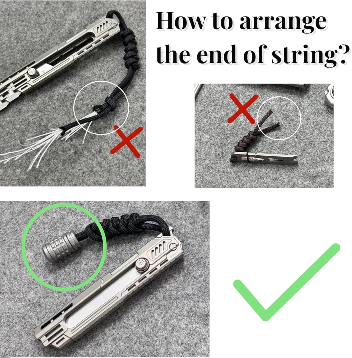 Titanium Paracord Bead Outdoor EDC Necklace Bead Stopper, Style 1 - Image 3