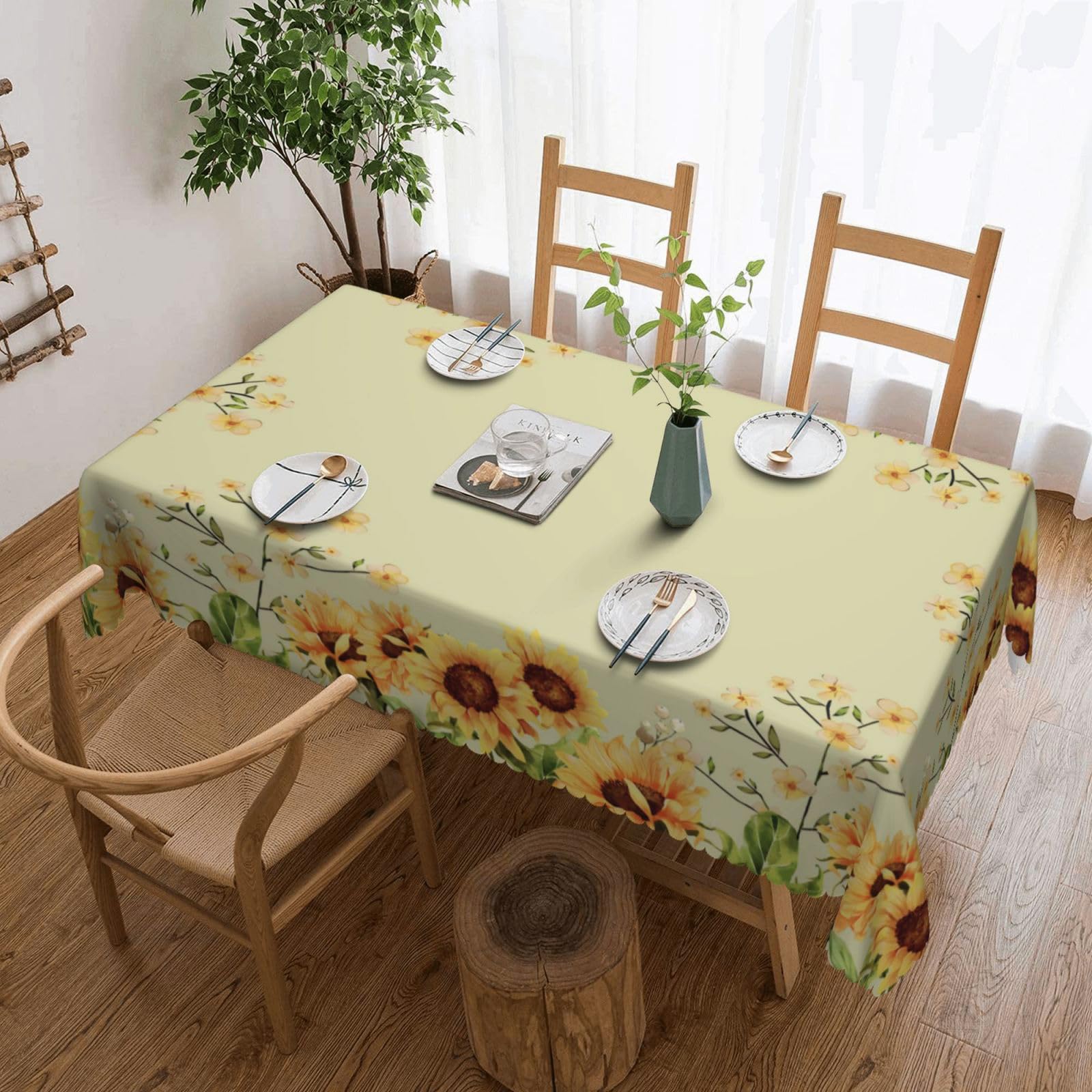 Mantel lavable, rectangular, otoño, impermeable y antimanchas, 150 x 260 cm, para cocina, comedor, jardín, exterior (fácil limpieza)