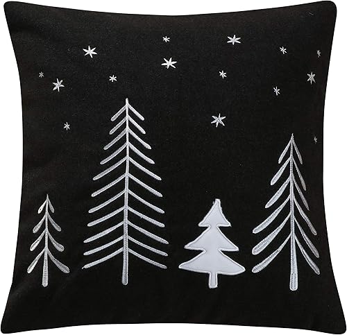 Miniatura 6 de Levtex Home Merry & Bright Collecion - Estrella del Norte - Almohada decorativa (18 x 18 pulgadas) - Frosty The Snowman Face - Negro, blanco y