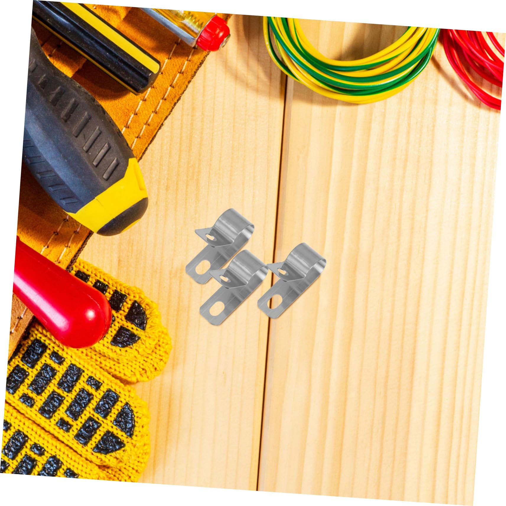 KICHOUSE 20pcs Cable Fixing Buckle Clamp for Wire Management Rope Light Clips Cable Clips Wire Clamp Cable Organizer Cable Clip Cord Rope Light Mounting Clips Silver Stainless Steel