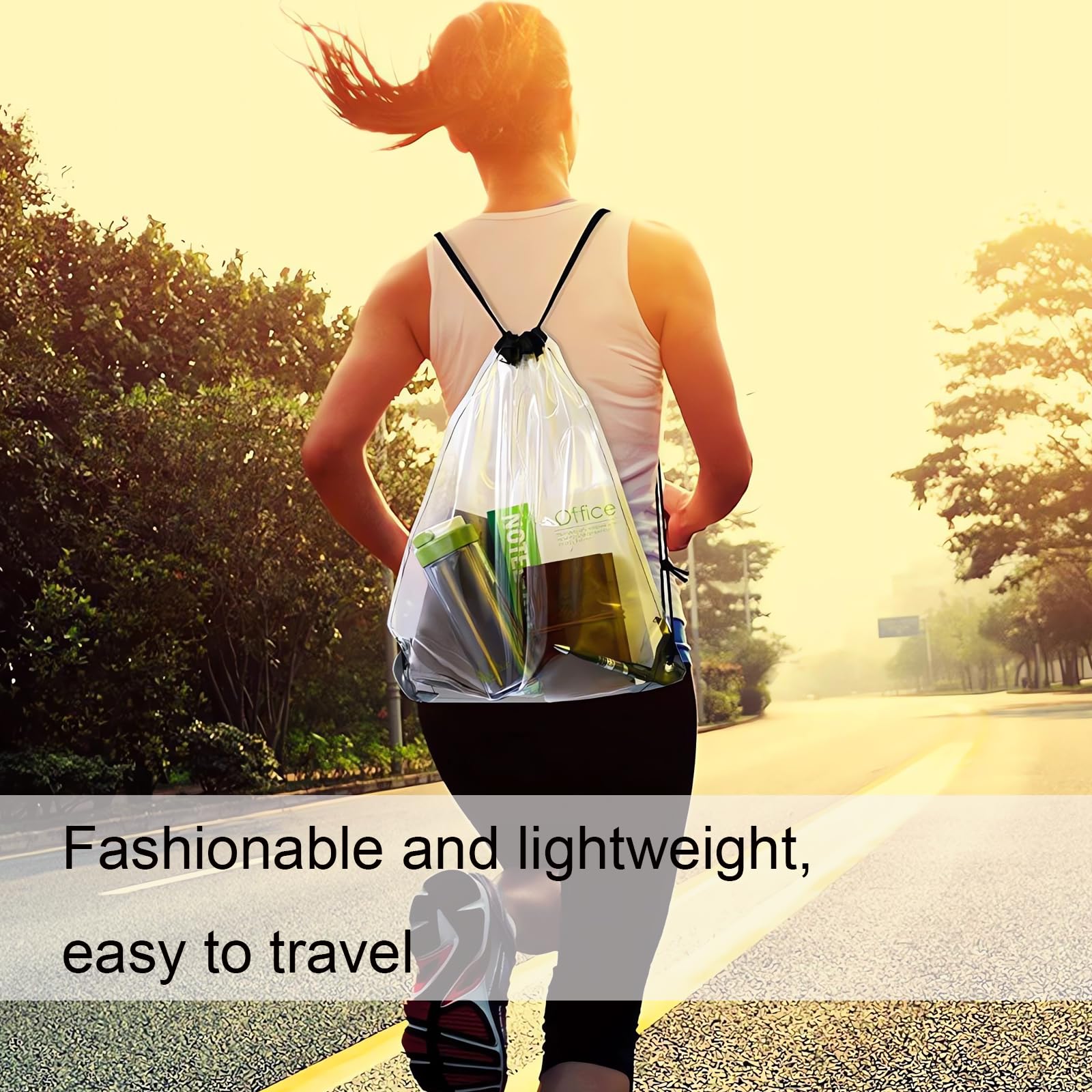 Zaino trasparente, Borsa trasparente, Sacca impermeabile, Sacca sportiva, Borsa plastica impermeabile, per Festival, Concerti, Sport, Palestra, Scarpe, Shopping