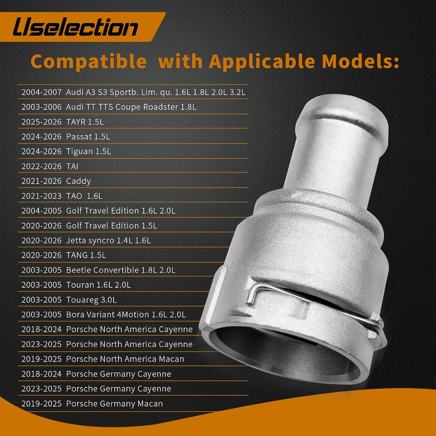 3B0122291B Uselection Aluminium Quick Connector Cooling Coolant Flange Hose Coupler Pipe For Audi TT Seat Skoda Octavia VW Sharan Passat Touran Jetta Golf