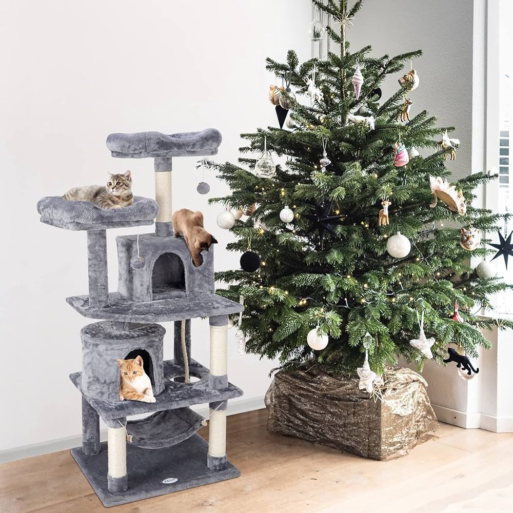 Amazon.com: ZENY 57 英吋(約57 公分)貓樹,貓公寓塔,附抓柱,遊戲
