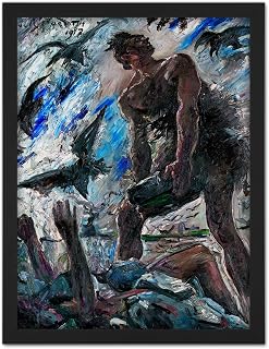 Lovis Corinth Cain ABEL Biblical Painting Artwork Framed Wall Art Print 18X24 Inch