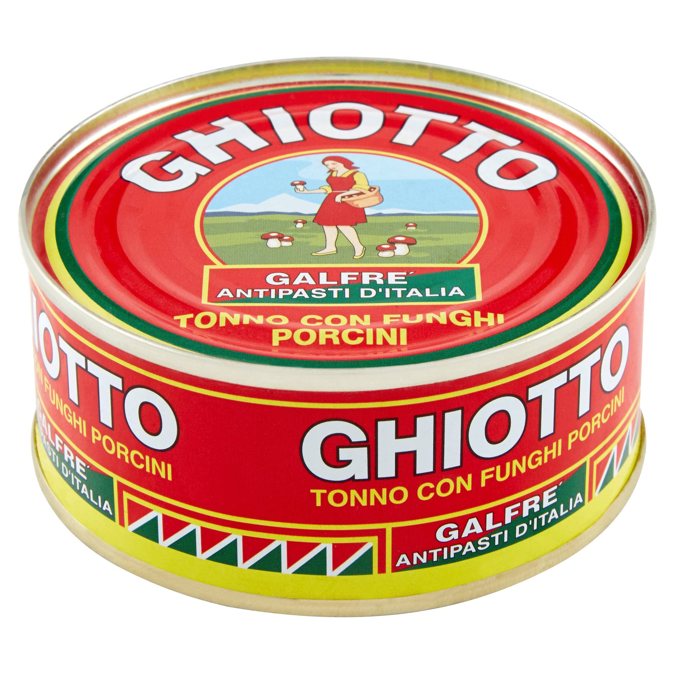 Ghiotto, Galfrè Antipasti d'Italia, Tonno con Funghi Porcini, Condimento per Aperitivi, Contorni e Insalate, Formato Scorta da 6x300g