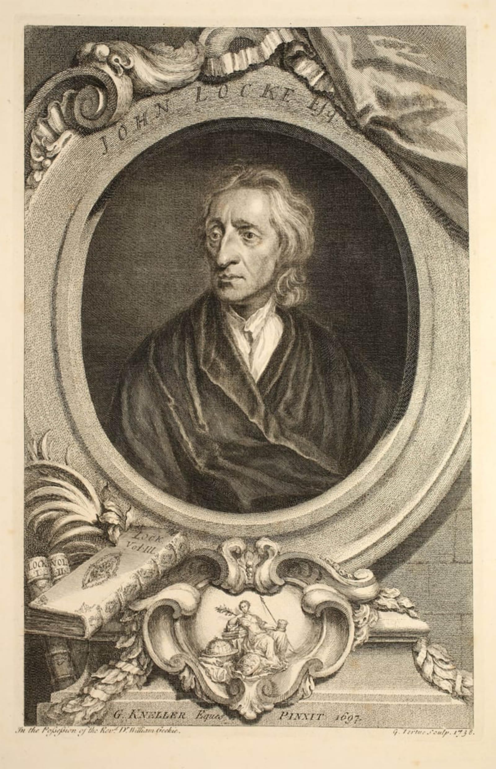 ARTXLXXBN Famous Painting Art Wall Decor Abstract Art Picture Portrait of John Locke by Jacobus Houbraken Animal Pictures for Home Decor 60x90cm
