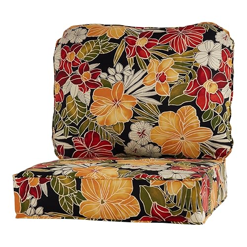 Greendale Home Fashions Outdoor Reversible 2-Piece Deep Seat Cushion Set,