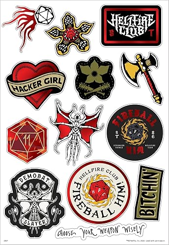 Miniatura 5 de Netflix Stranger Things Season 4 Calcomanías para dispositivos con papel de aluminio (paquete de 23)