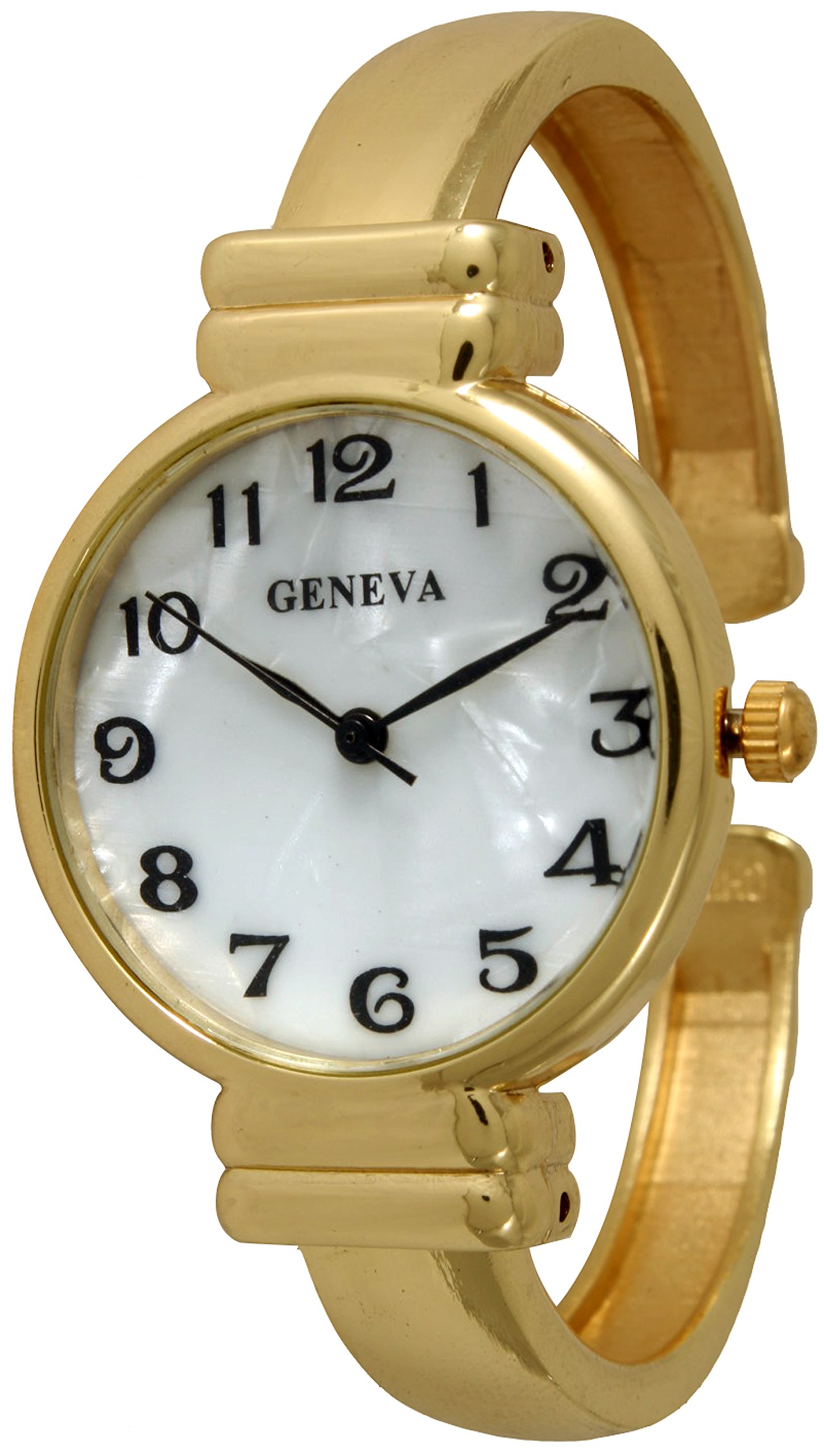 Geneva Metal Bangle Watch Classic Easy Read (Shinny Gold)
