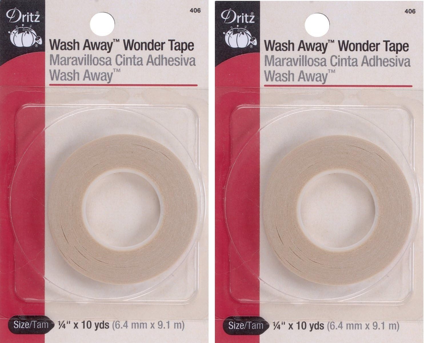 Dritz 406 1/4-Inch by 10-Yard Wash Away Wonder Tape (2 Pack)