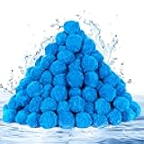 Askyli 3.08 lbs Pool Filter Balls for Sand Filter, Reusable Pool Sand Filter Balls, Efficient Blue Filter Media Balls, Pool Filter Balls for Swimming Pool (Equals 110lbs Pool Filter Sand)