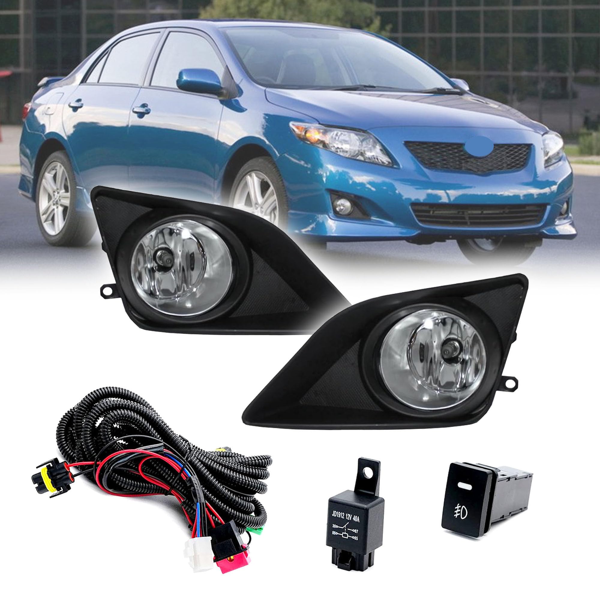Amazon.com: Fog Lights For Toyota Corolla 2009-2010 81220-0D042