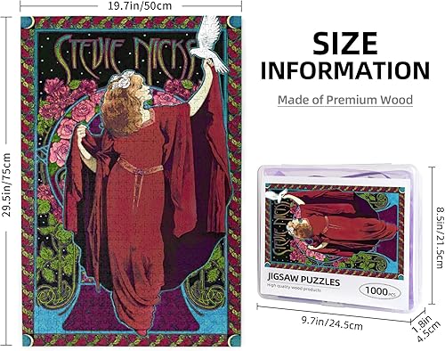 Miniatura 3 de Stevie Rock Singer Nicks - Rompecabezas de madera popular de 1000 piezas para adultos, juegos - Rompecabezas de madera de 1000 piezas con caja
