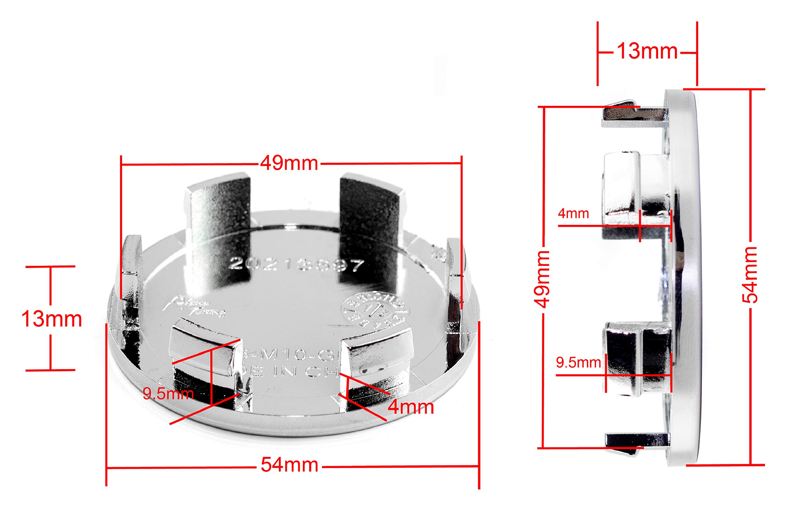 Amazon.co.jp: ホイールセンターキャップ 54mm 49mm 4個 シルバー 