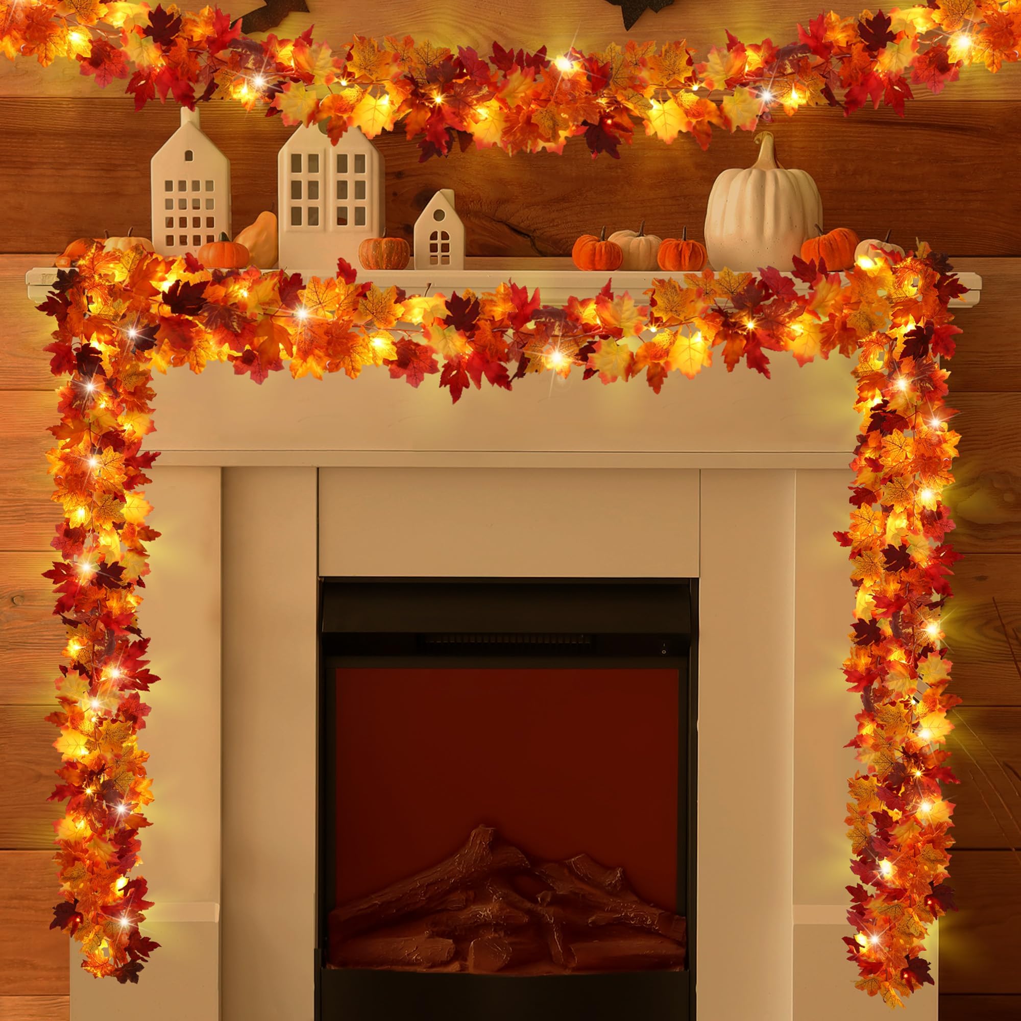 Guirlande de feuilles d'érable d'automne LED pour décorer sans effort vos murs et fenêtres