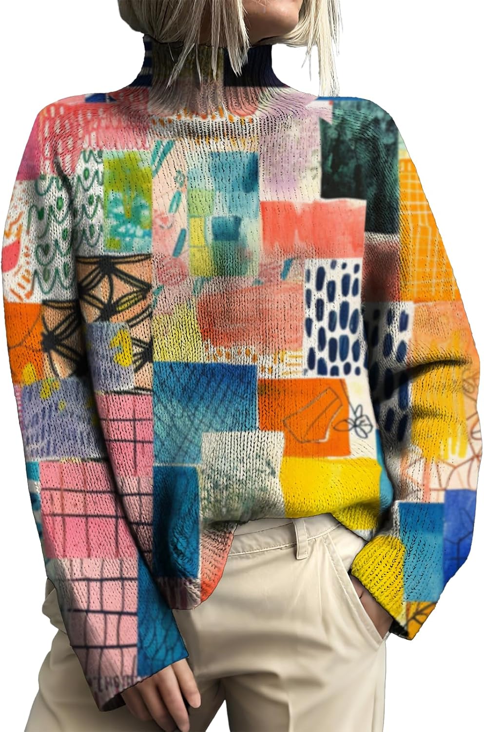 Sweater for Women Ribbed Raw Hem Turtleneck Sweater Pullover Fall Chunky Knitted Pullover Top Fashion Outfits 2025