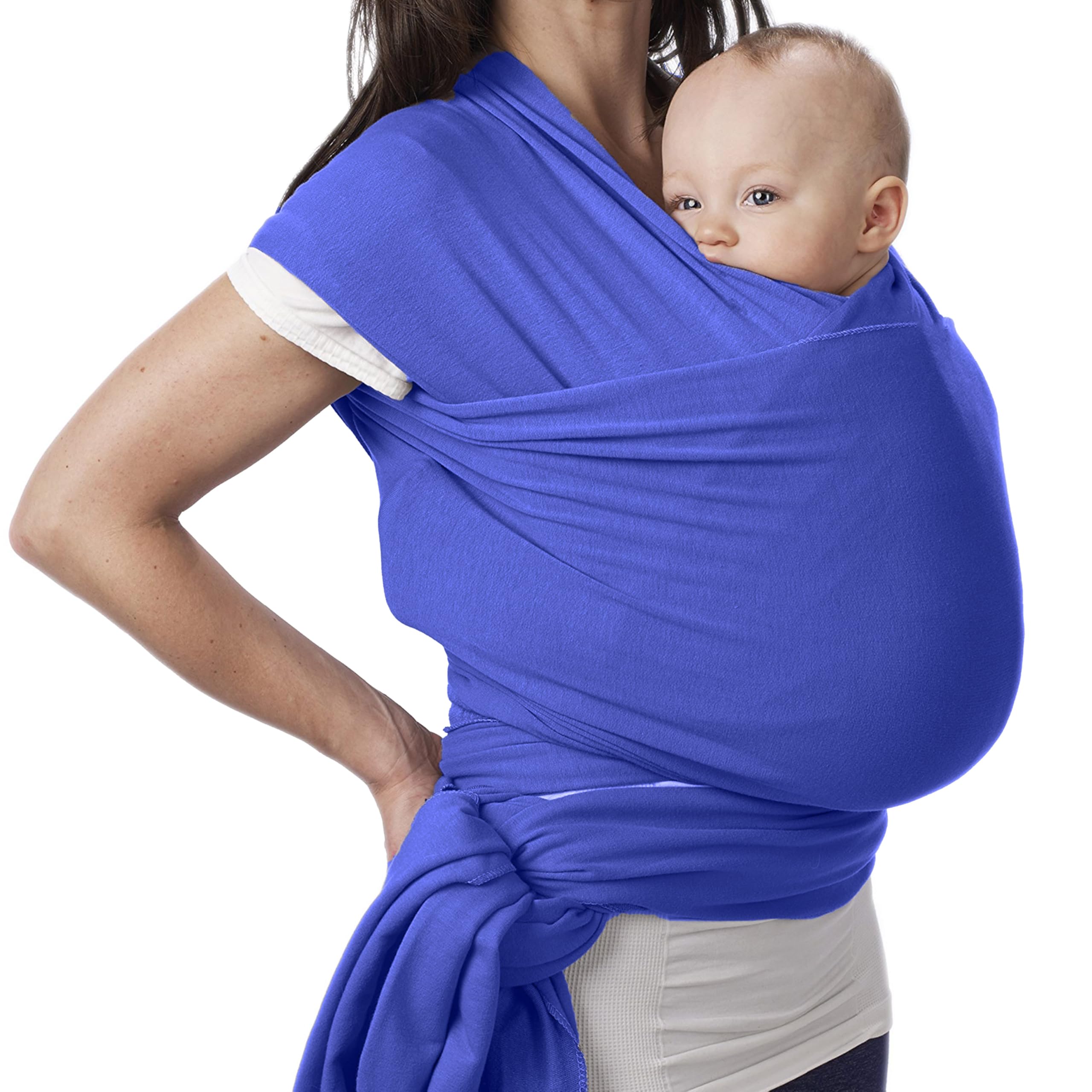 Bembika Adjustable Hands-Free Baby Sling Carrier Lightweight, Foldable Baby Wrap & Newborn Carrier Comfortable, Travel-Friendly Baby Wrapping Cloth-(Sapphire 0–18 Months |3–12 Kg)