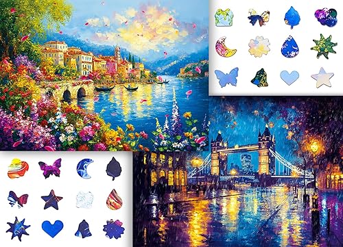 Pixlora Puzzles for Adults 1000 Pieces, 2 Pack Unique Jigsaw Puzzle for Adults, Garden Town and Darkness Theme, Idea Family Games, Challenging Puzzles for Game Night