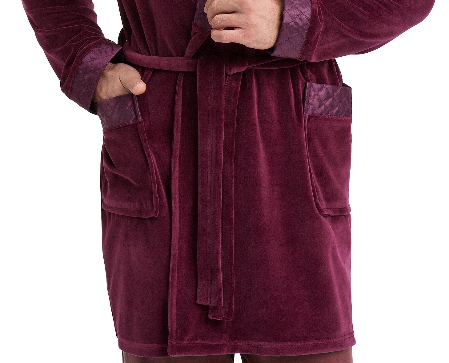 LEVERIE Veste d'intérieur/robe de chambre courte classique homme. Fabriquée dans l'UE.