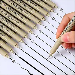 Kit 12 Canetas Nanquim Profissional para Mangá Desenho Técnico Artístico Lettering Brush Sakura Caligrafia