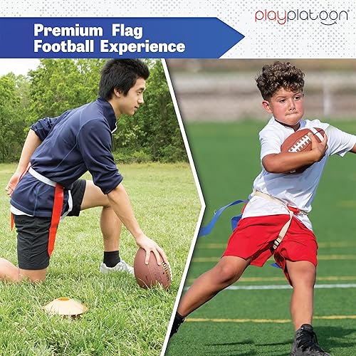 Miniatura 5 de Play Platoon 14 Player Flag Football Deluxe Set - 14 Belts, 42 Flags, 12 Cones & 1 Mesh Carrying Bag for Flag Football