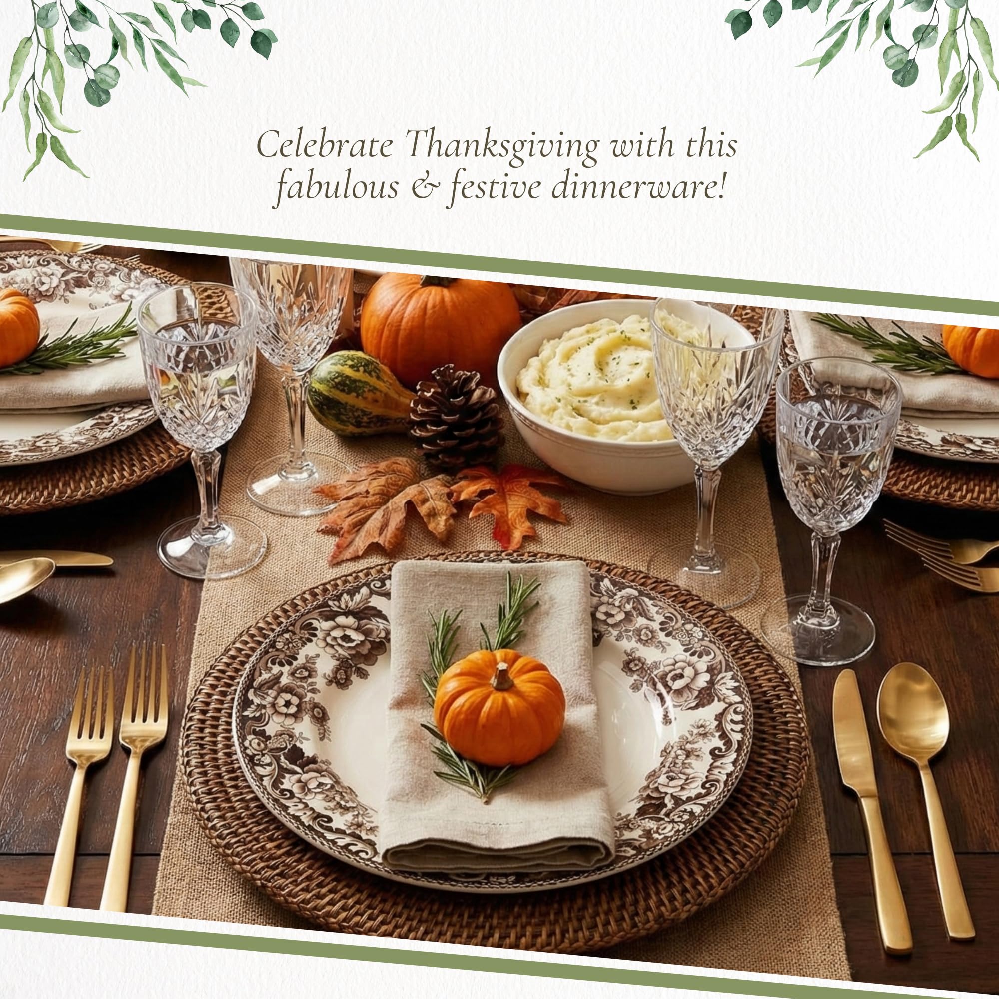 Spode DELAMERE BLACK サラダボウルとトレー皿セット　英国 Amazon.com | Spode Delamere Dinner Plate, Set of 4: Spode Woodland