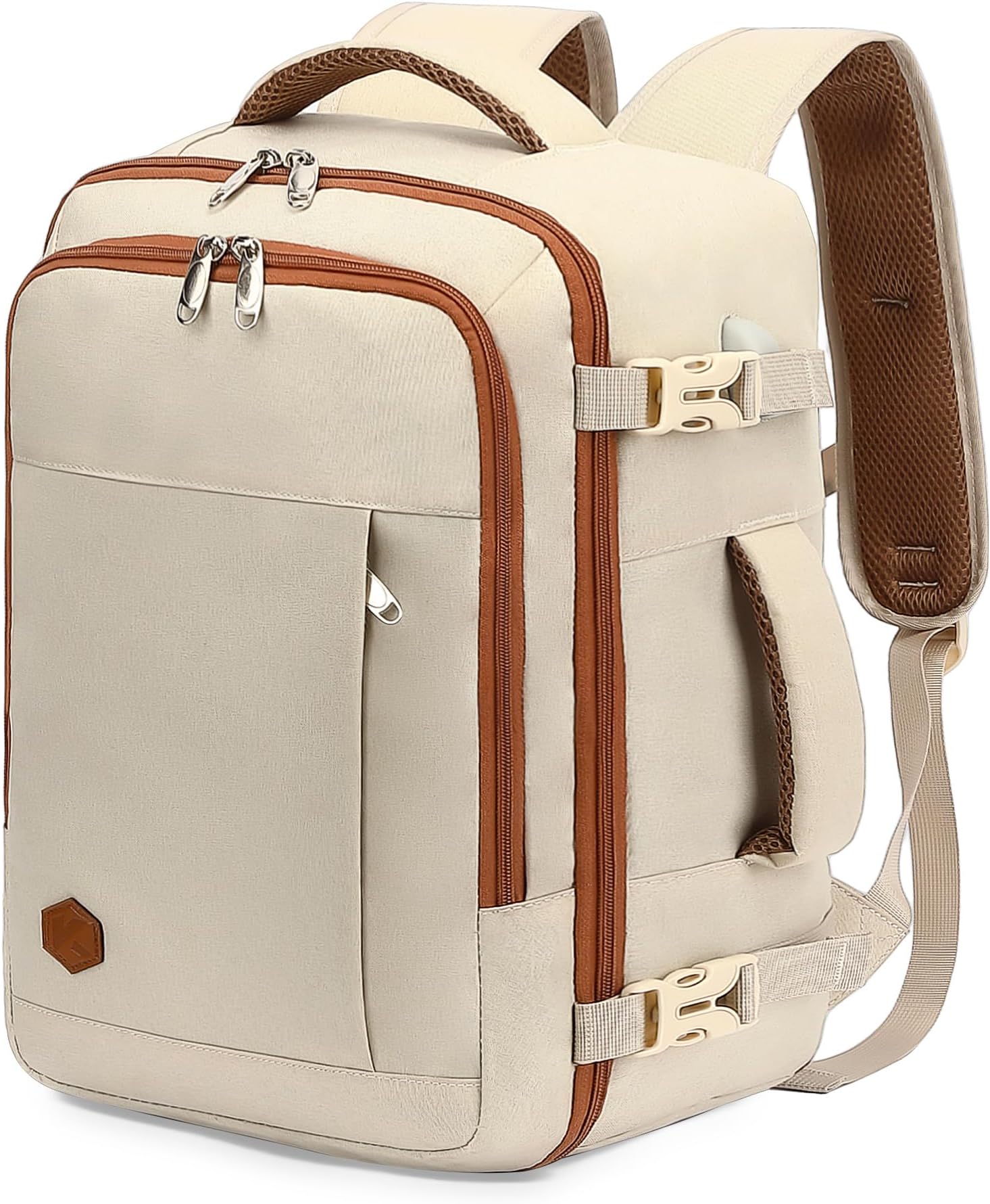 Ryanair Cabin Bag 40x20x25 Underseat 20L Travel Bag Hand Luggage Backpack Carry-ons Bag Cabin Size Suitcases for Airplanes Flight Bag Travel Ruscksack Fit 14 Inch Laptop Beige