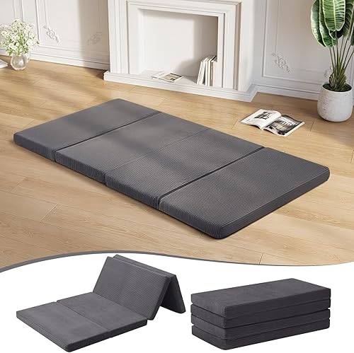 MeMoreCool Colchón plegable de futón doble, colchón plegable japonés, tapete para dormir para adultos, invitados, fiestas de pijamas, tapete de