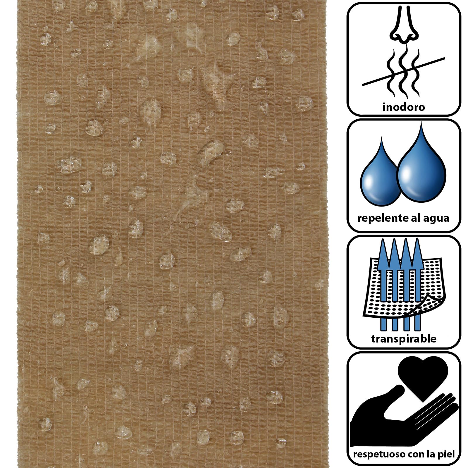 ALPIDEX 12 Rollos Venda Adhesiva 5 cm x 4,5 m Venda Cohesiva Envoltura Tape Deportiva Bendaje Autoadhesiva Mano Rodillas Tobillo Vet Wrap Perro Gato Caballo, Color:beige