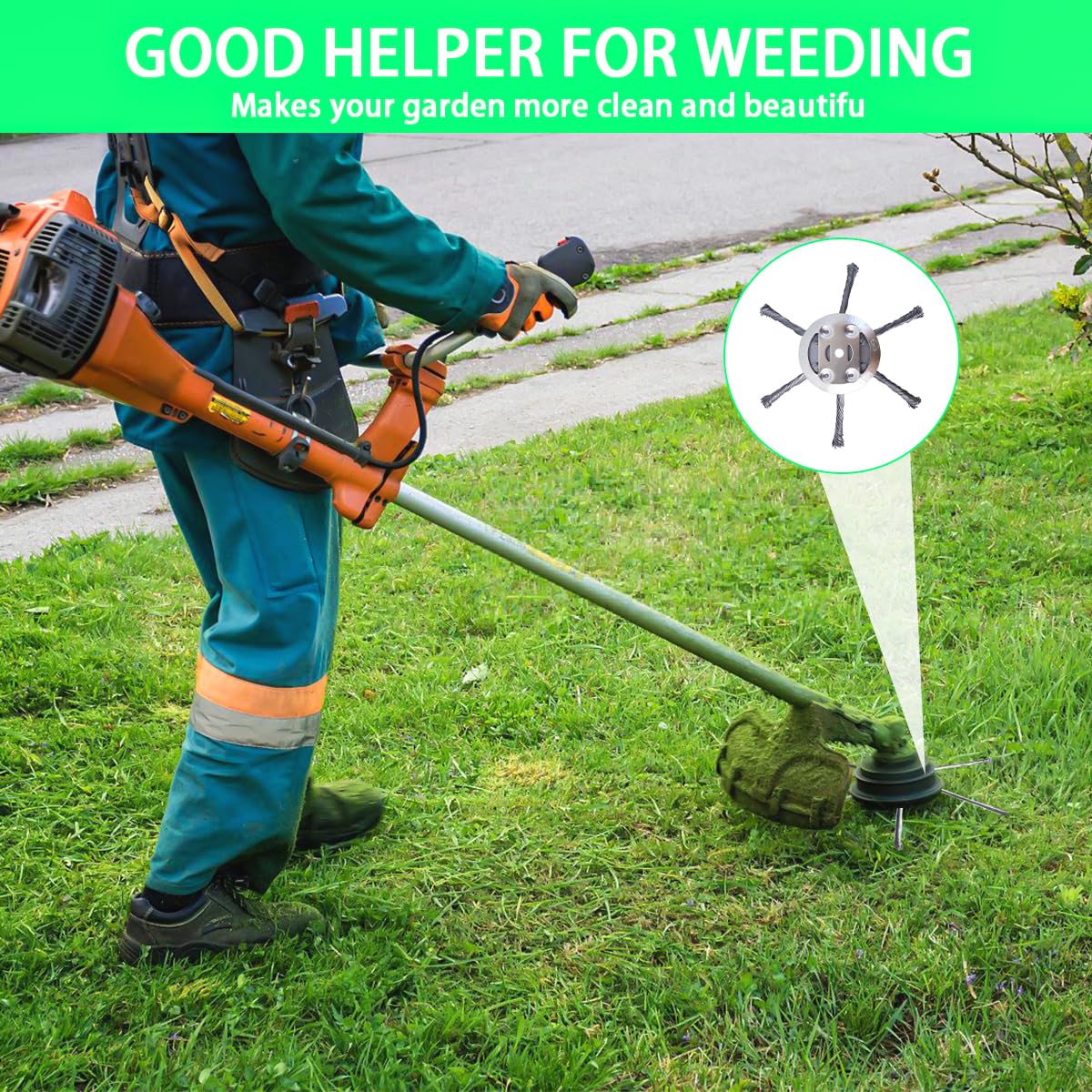 Unkrautbürste Für Freischneider 2 Stück - Stahldraht Grasschneidekopf 5mm Bohrung