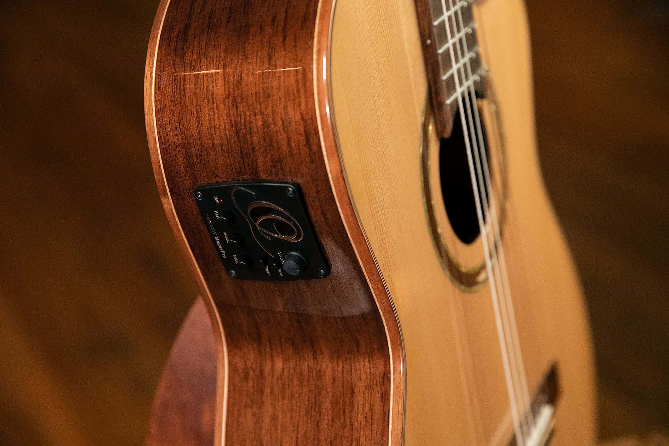 Ortega Guitars Performer Series Chitarra Acustica-Elettrica, con Corde in Nylon, 4/4M Manico Medio, con Borsa, Walmut