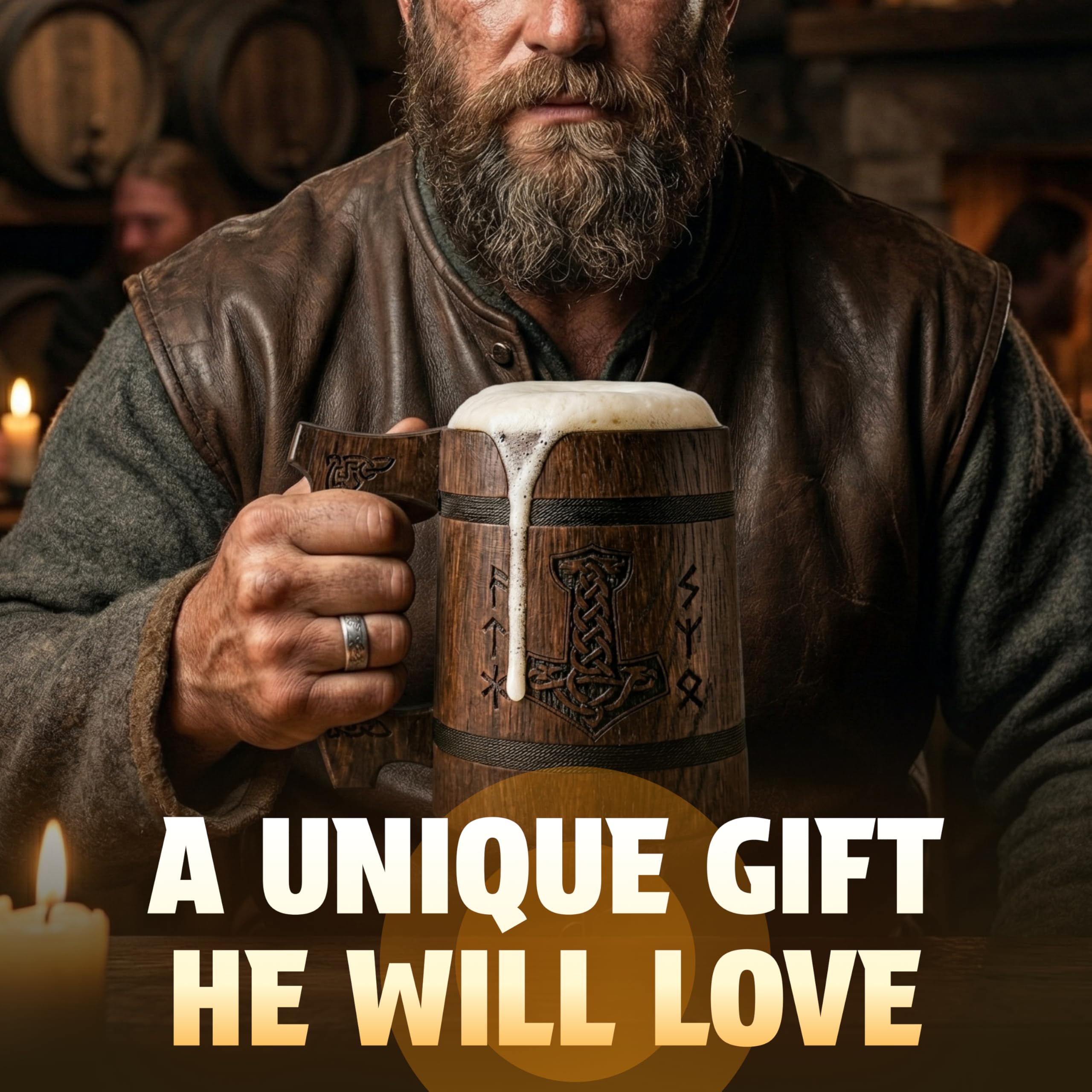 TESLYAR 0.6 Taza vikinga | Regalo Vikingo | Regalos vikingos para hombre | Jarra Cerveza | Regalos Hombre Navidad | Jarra de cerveza vikinga | Productos vikingos | Regalo Dia Del Padre