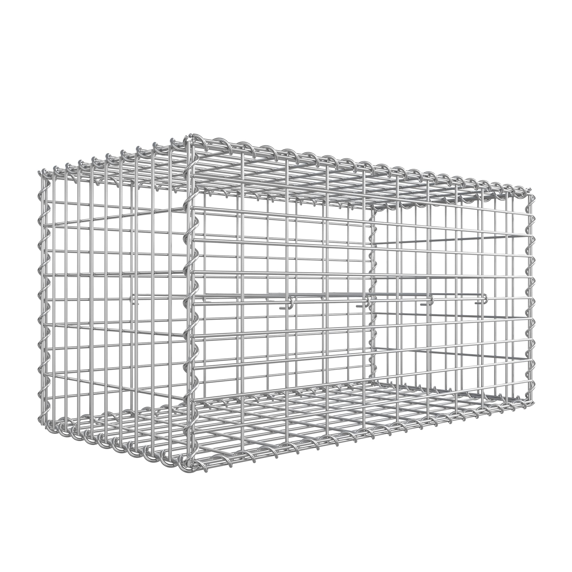 SONGMICS Gabion pour Pierre, Cage en Métal, Panier à Pierre, Maille 5 x 10 cm, Galvanisé, Mur, Paterre, Décoration de Jardin, 100 x 50 x 50 cm, Argent GGB155