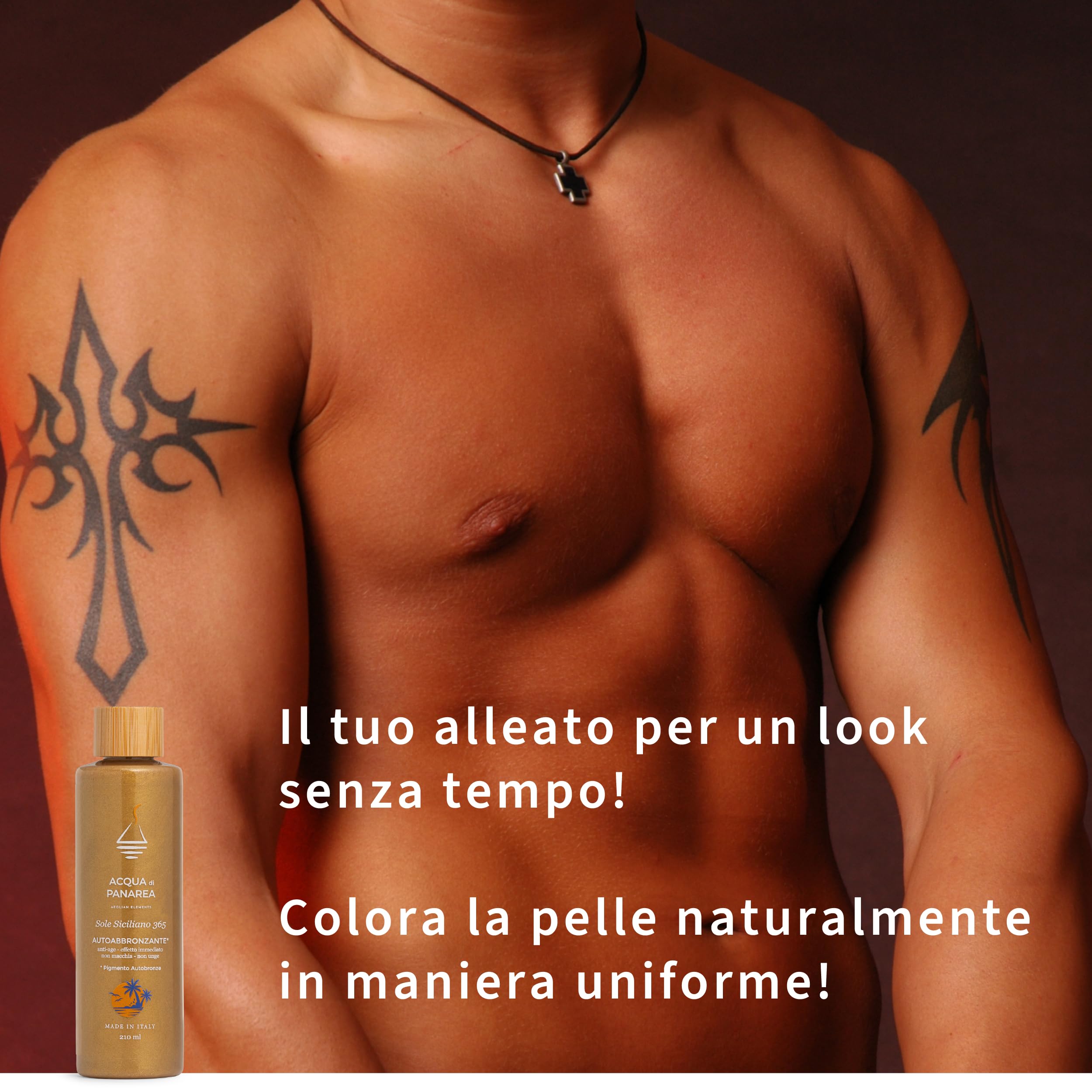ACQUA DI PANAREA Sole Siciliano 365 Siero Crema Autoabbronzante Viso e Corpo Illuminante, Gocce Autoabbronzanti Viso Antirughe Idratante Con DHA e Acqua Termale Vulcanica 210 ml