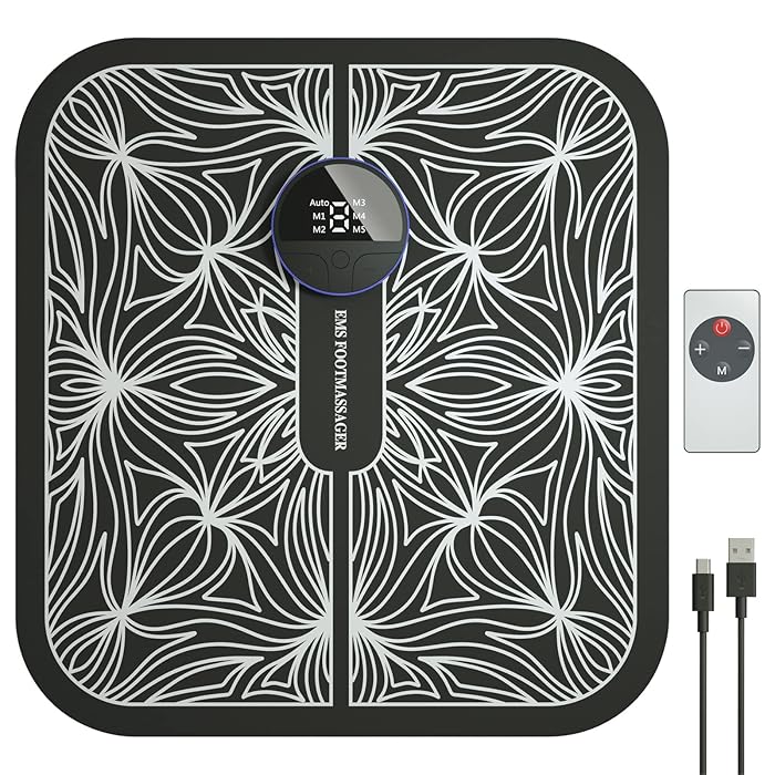 Buy EMS Foot Massager, Foldable Portable Electric Circulation Foot Booster with 6 Modes, 9