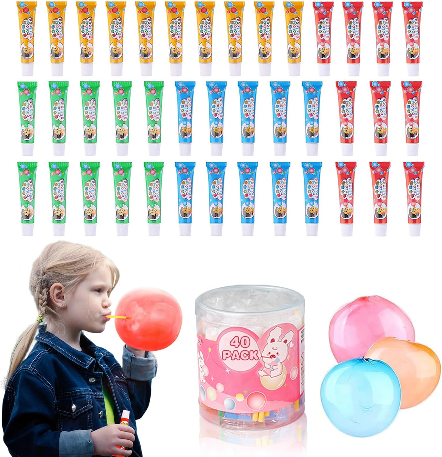 40Pcs Blow Plastic Bubbles Plastic Bubbles Toys Large Bubble Balloons for Schools Party Birthday Gift
