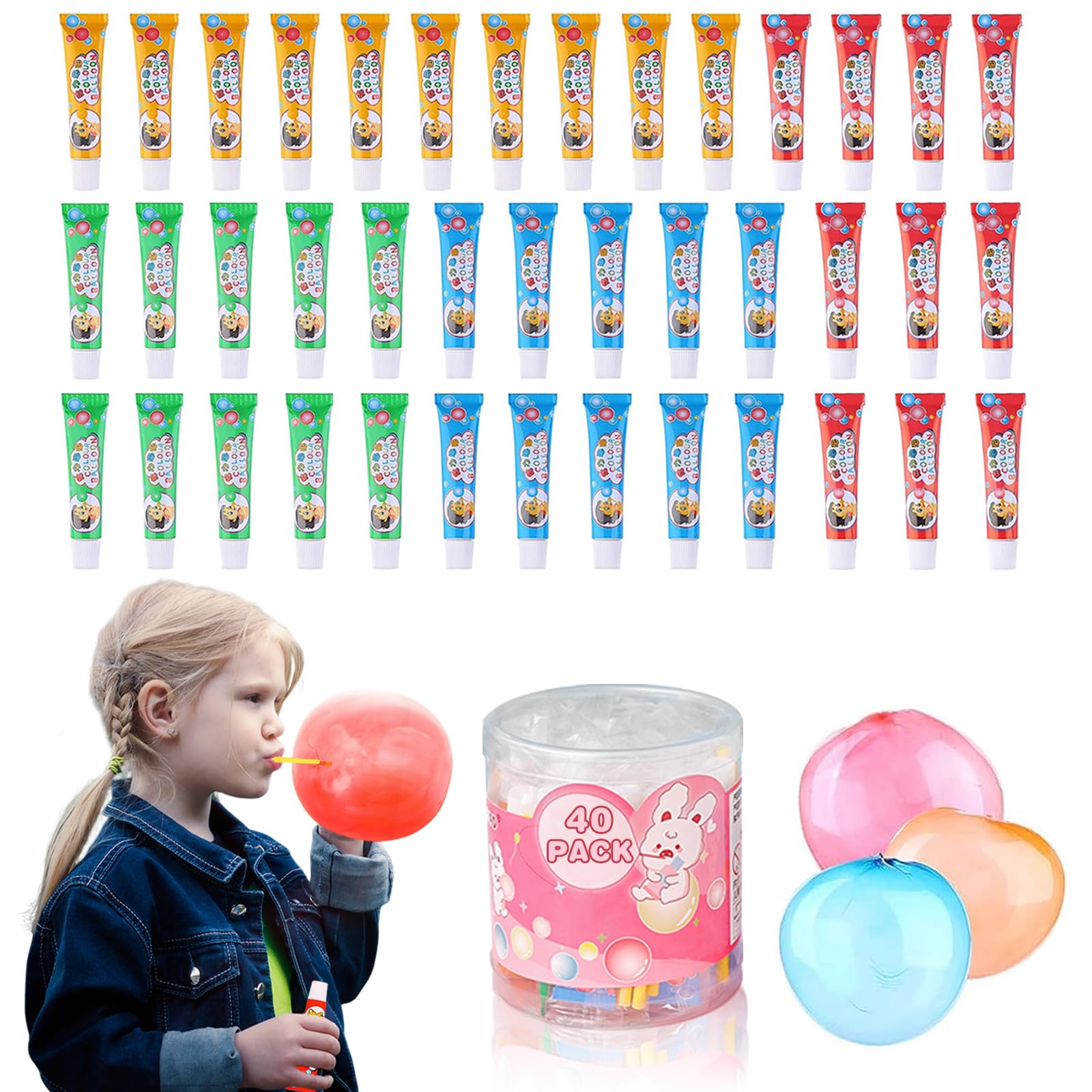 40Pcs Blow Plastic Bubbles Plastic Bubbles Toys Large Bubble Balloons for Schools Party Birthday Gift