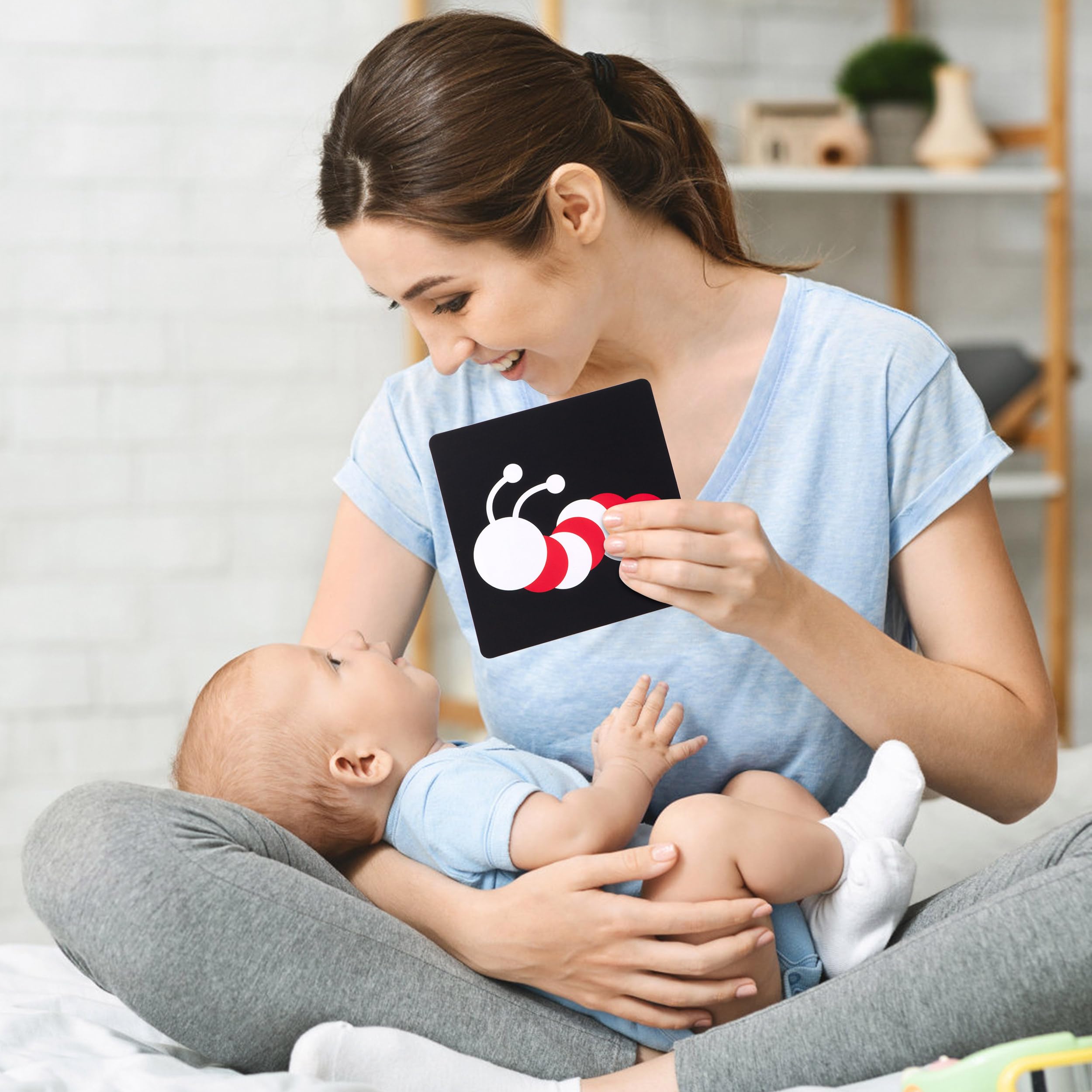 Flash Cards Alto Contrasto, Carte Stimolazione Visiva Bianco e Nero Neonato 3-6 Mesi, Giocattoli Montessori Sviluppo Sensoriale Visivo Neonati Regalo
