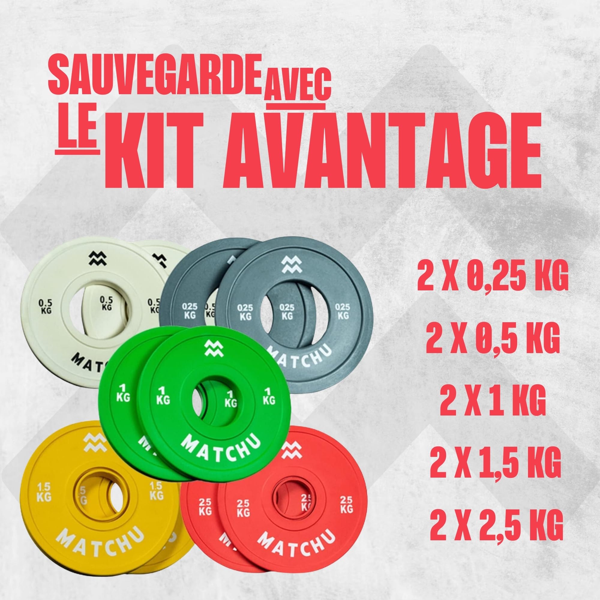 MATCHU - Plateaux fractional - Mini disques d'haltères - Diamètre de l'anneau central 50mm - Lot de 2 pièces - Disques d'haltères - Blaireaux - Disques de poids