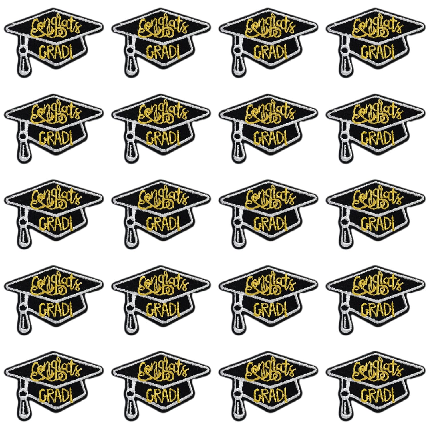 Graduation Iron on Patches Graduation Cap Souvenir Embroidered Sew Applique Repair Patch Congrats 2026 Graduation for High College Teacher Student Clothing Dress Backpack Hat Decorations