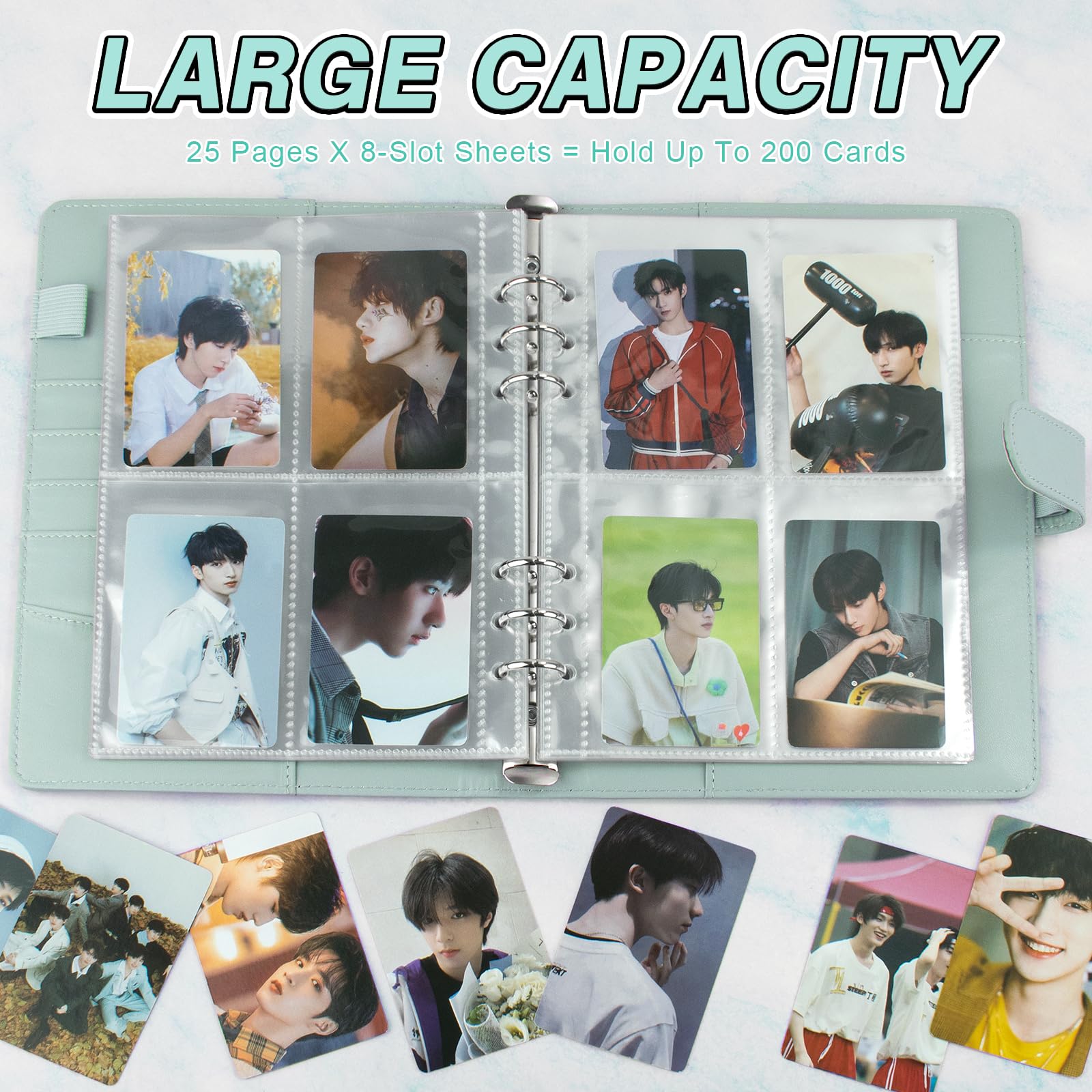 Amazon.com: A5 Kpop Photocard Binder, 6 Ring Binder Album with 200