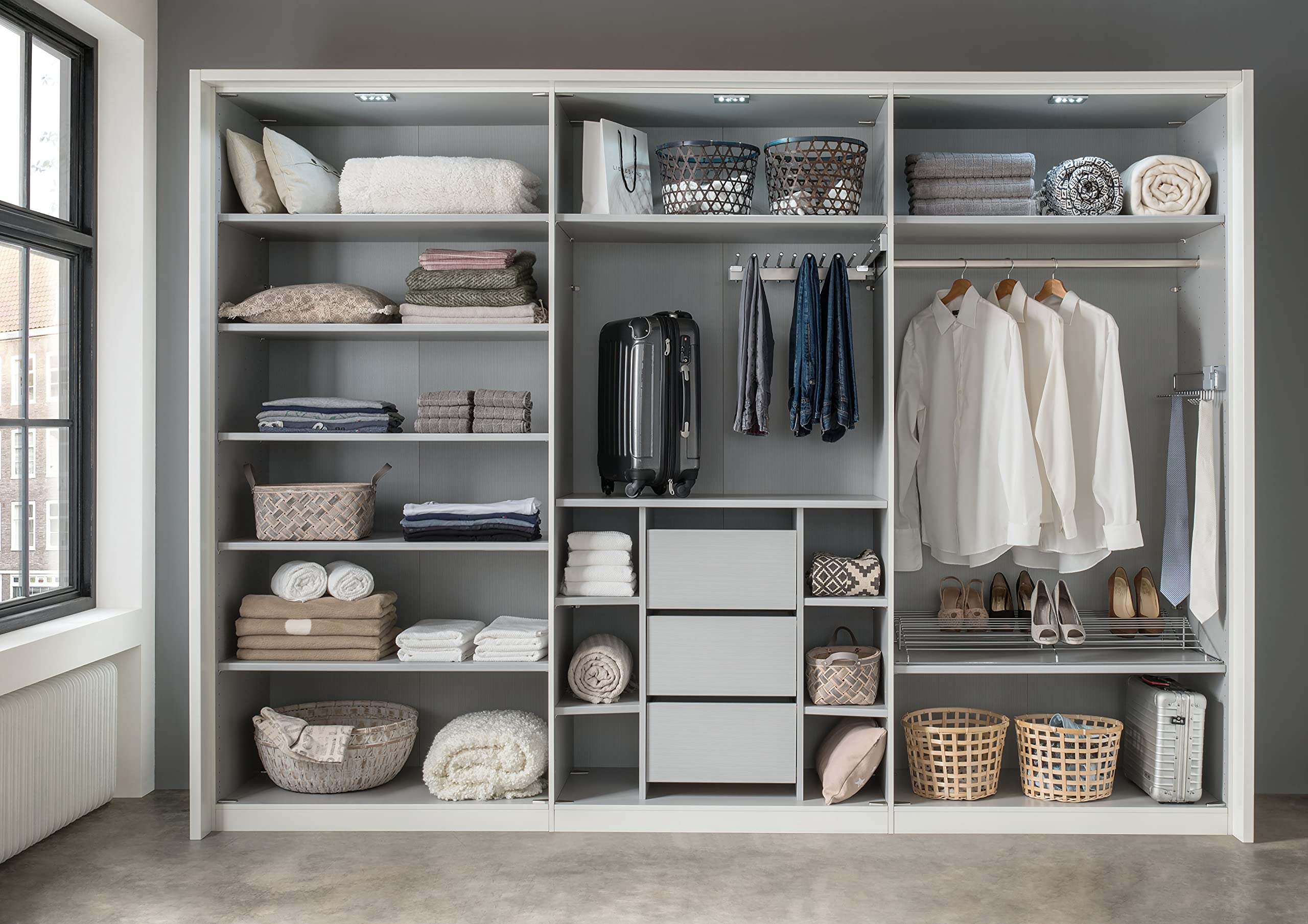 Wiemann Loft 3 Einlegeböden Streifendekor silber-grau BHT 96,4 cm x 2,2 cm x 51,5 cm