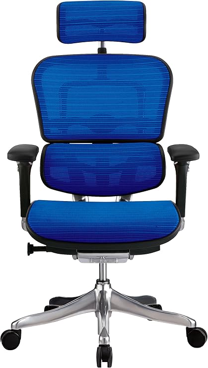 Amazon Co Jp メーカー組立完成品 エルゴヒューマン プロ オフィスチェア ブルー ハイタイプ 3d ファブリック メッシュ Ehp Ham Kmd 35 文房具 オフィス用品