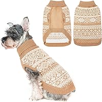 Vista 11 de HOMIMP Suéter de rombos para perros - Ropa cálida de invierno para cachorros, abrigo suave, suéter feo para perros pequeños, medianos y grandes, Azul
