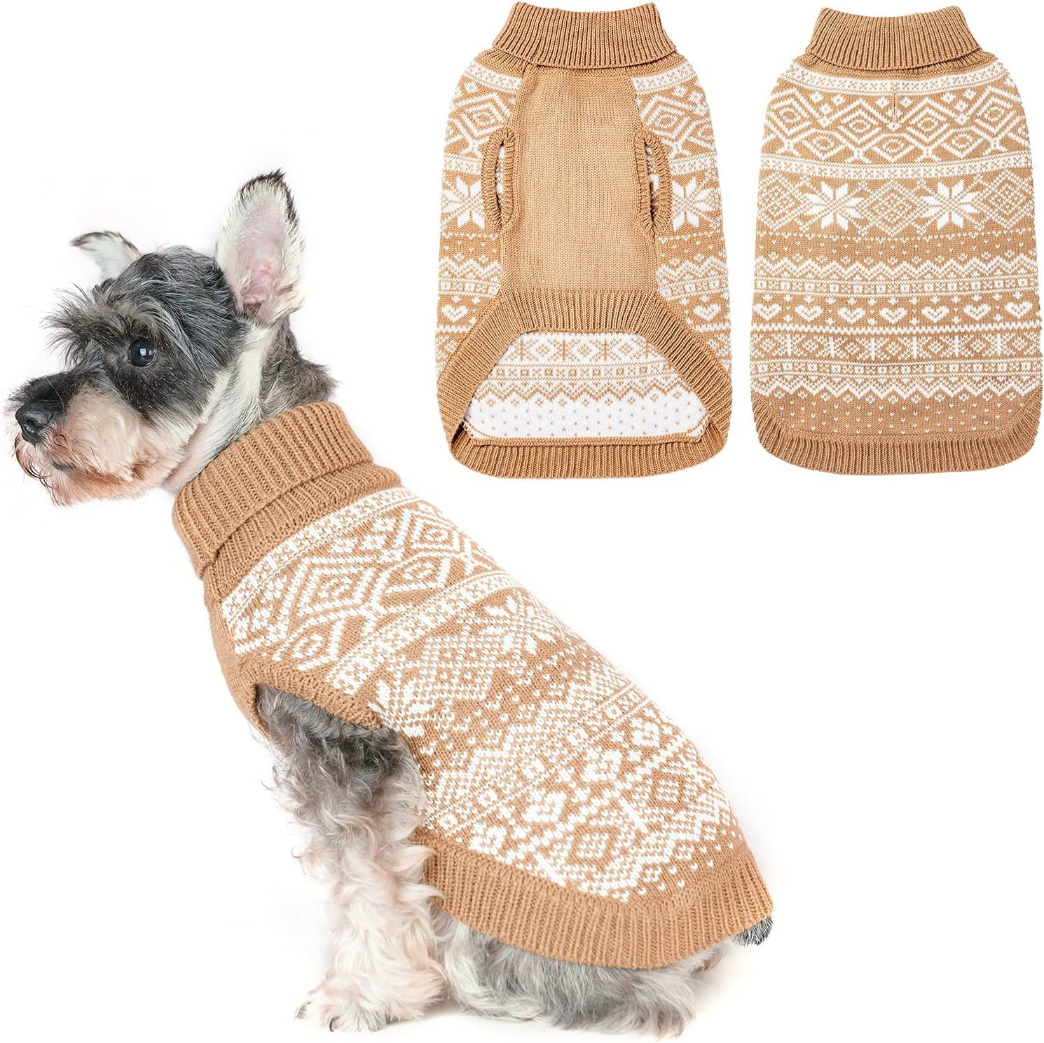 HOMIMP Dog Sweater Argyle - Warm Sweater Winter Clothes Puppy Soft Coat, Ugly Dog Sweater for Small Medium and Large Dogs, Pet Clothing Boy Girl โ image 1